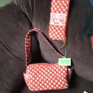 Vera bradley new red and white print flowers